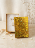 Caja de Regalo Dorada Holográfica con Tapa para Joyería y Accesorios