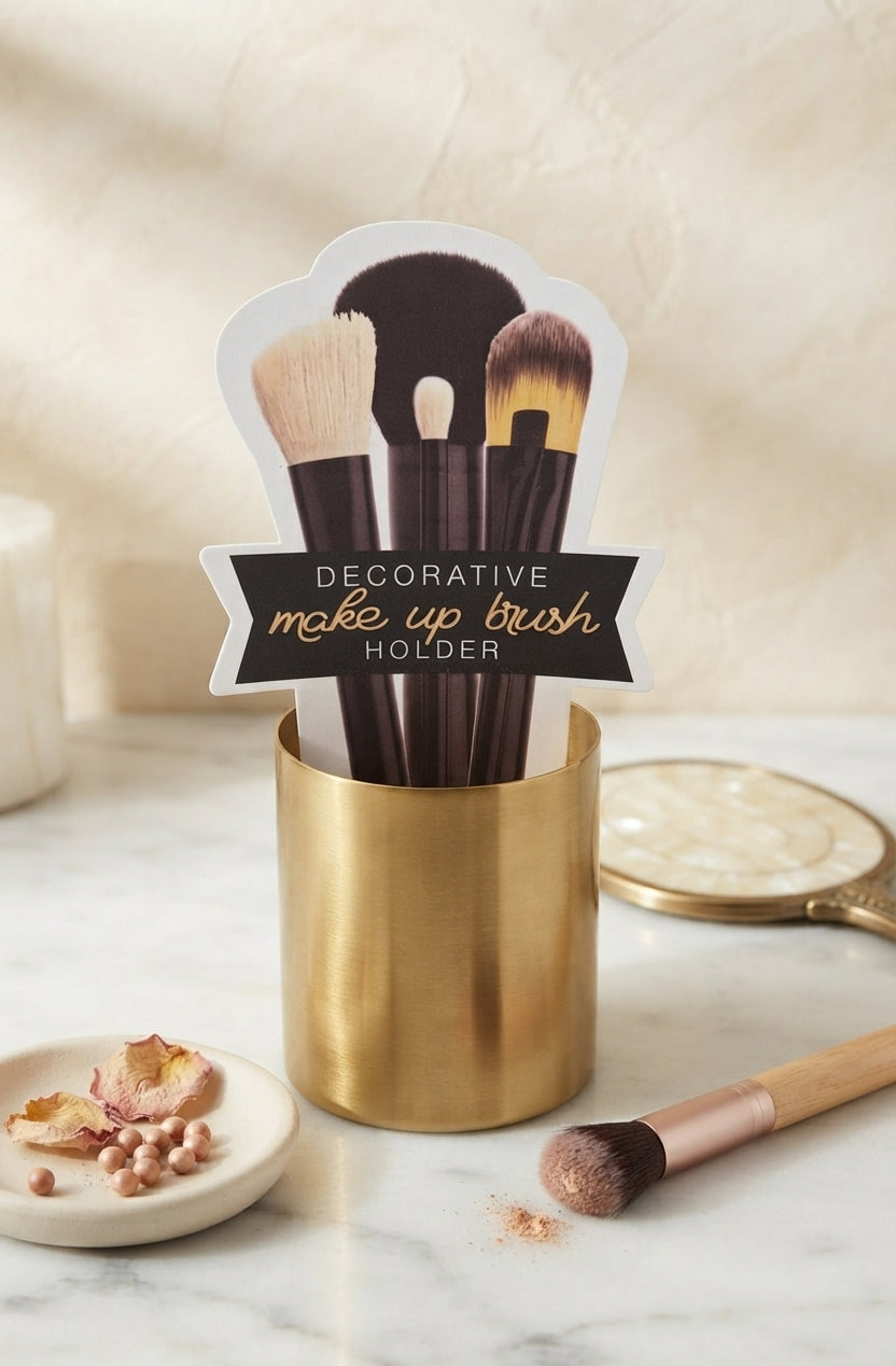 Organizador Decorativo para Brochas de Maquillaje - Estilo Elegante