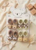 Set de Calcetines Antiderrapantes Koalababy - Edición Animalitos (4 Pares)