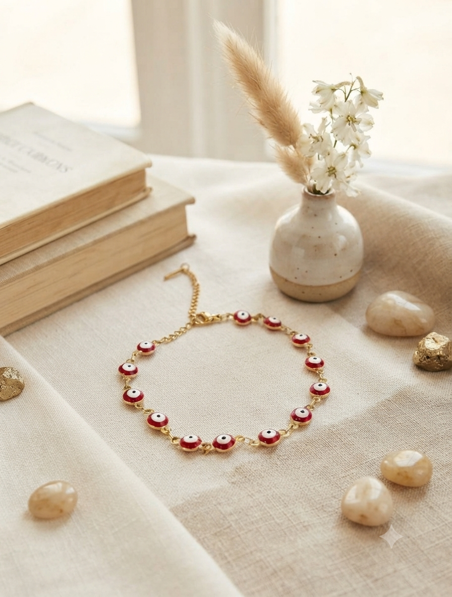 Pulsera de Acero Inoxidable con Ojitos Turcos