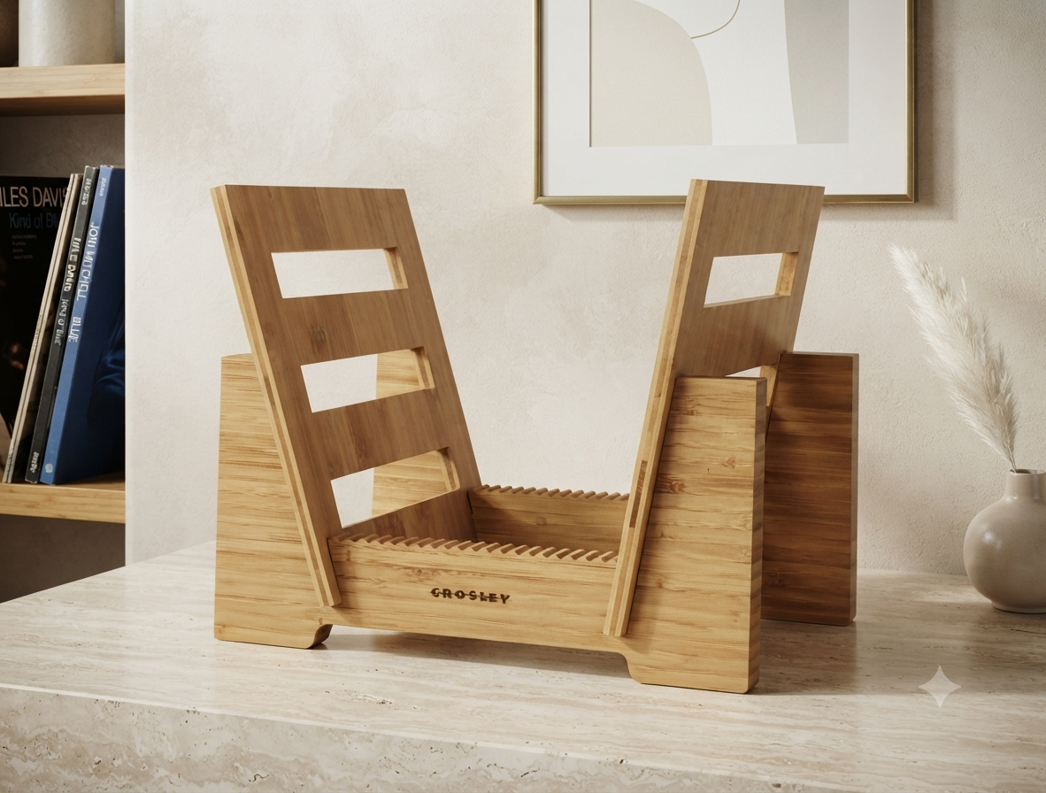Organizador de Discos de Vinilo en Madera Crosley