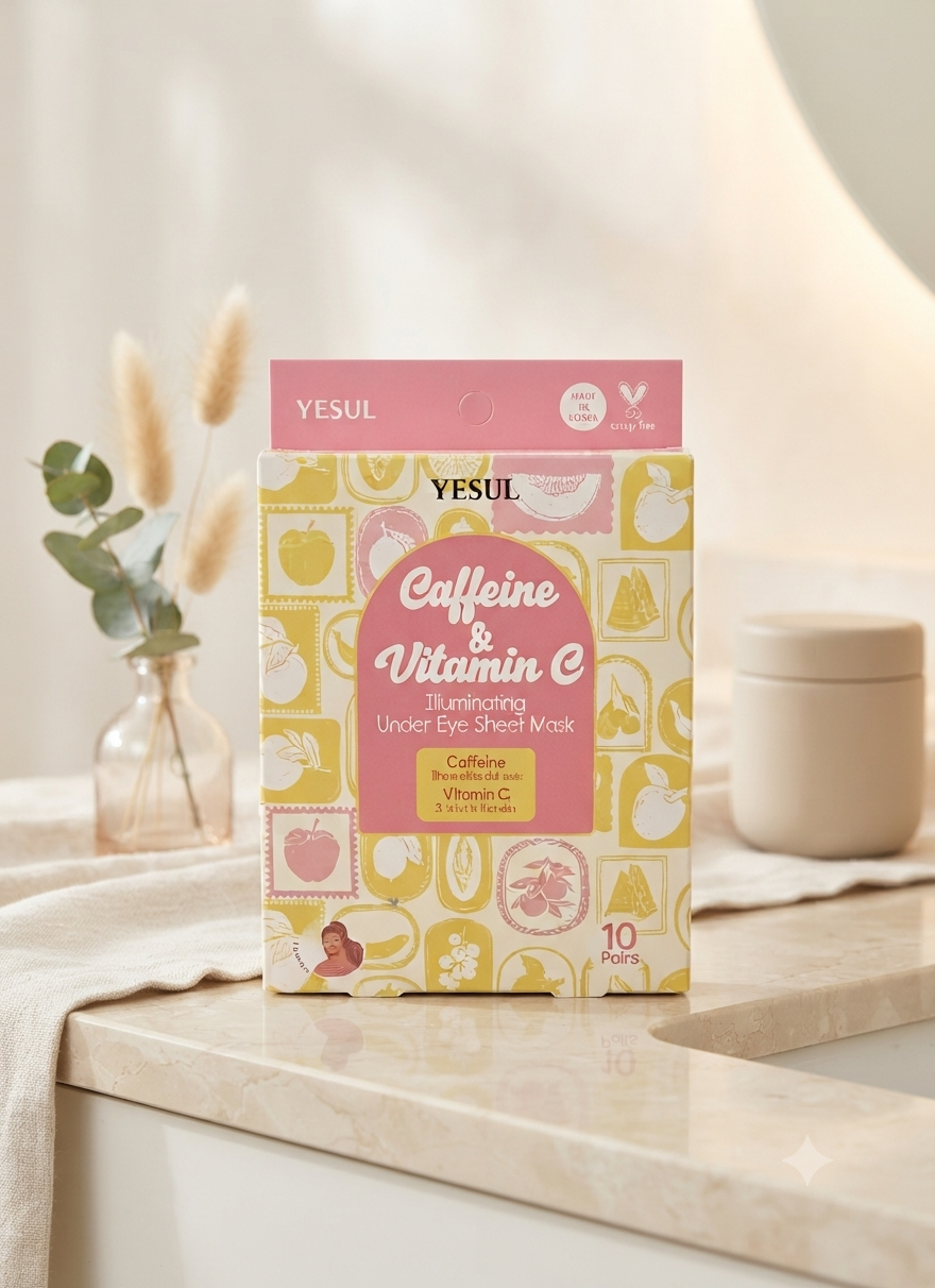 Mascarillas Iluminadoras para Contorno de Ojos - Cafeína y Vitamina C (Yesul)