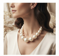 Set de Collar de Perlas y Broqueles Clásicos