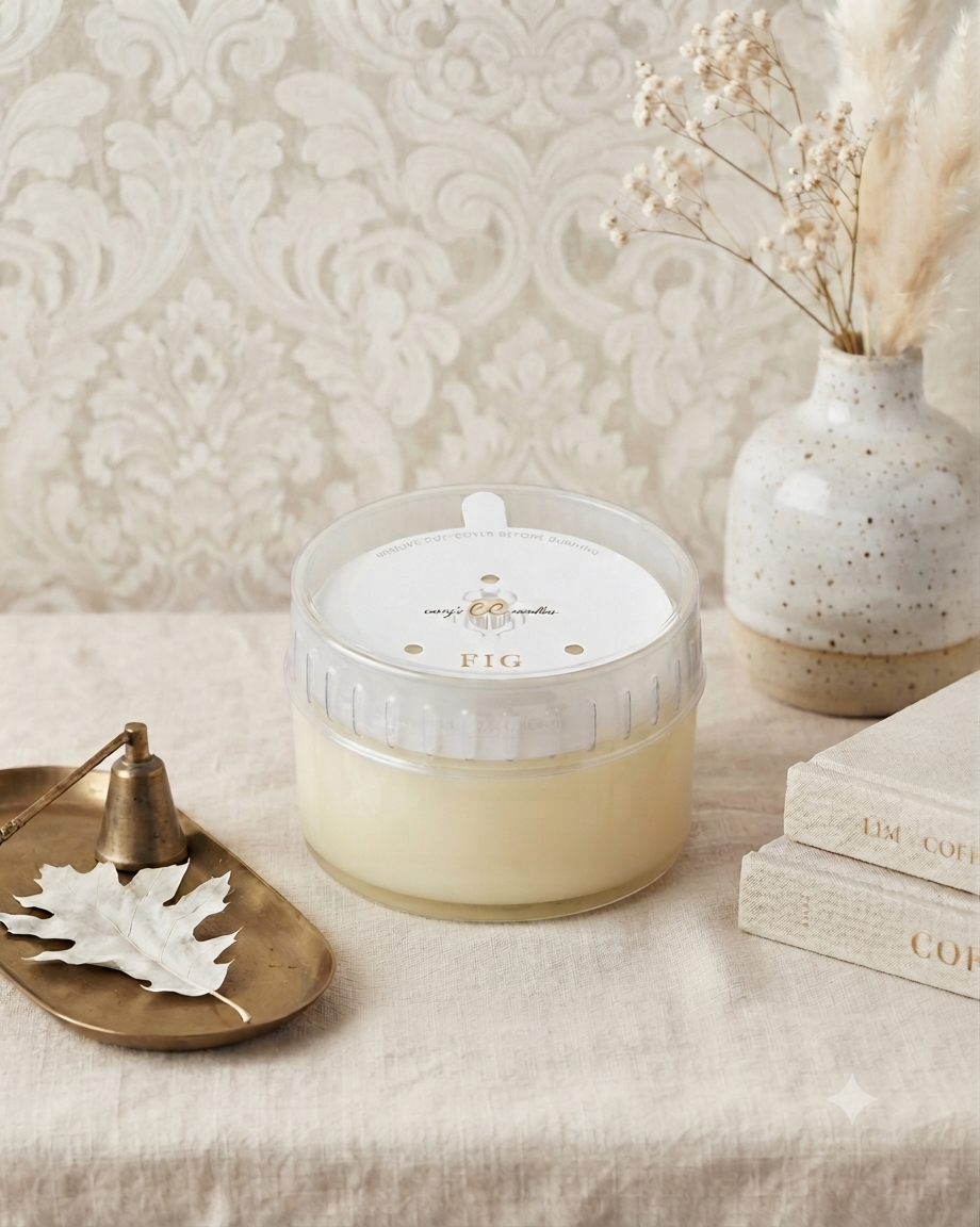 Vela Aromática de Lujo "FIG" en Frasco de Vidrio Grande