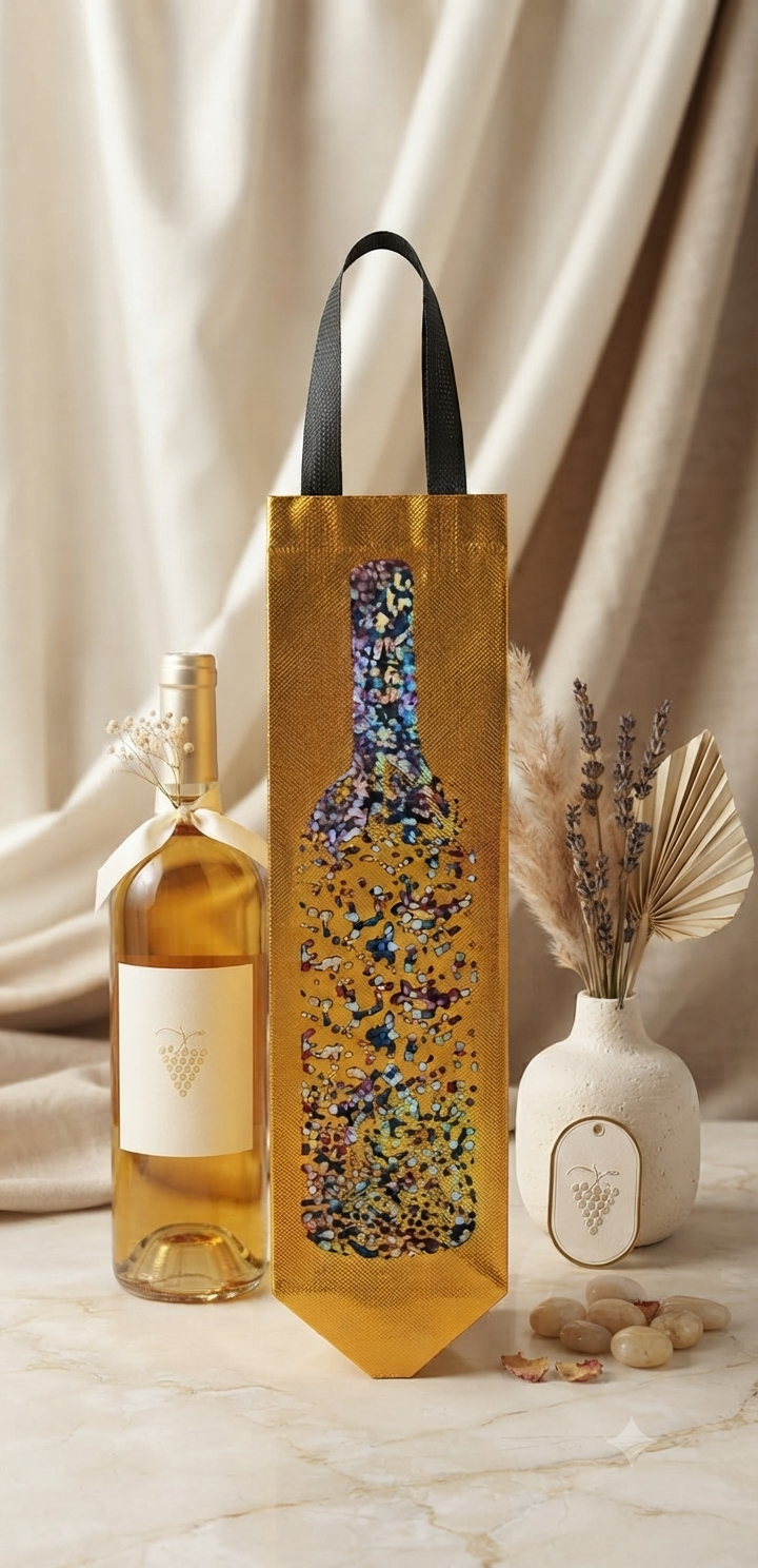 Bolsa para Botella Reutilizable con Diseño Brillante y Holográfico