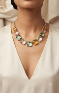 Collar de Eslabones con Cristales Multicolor