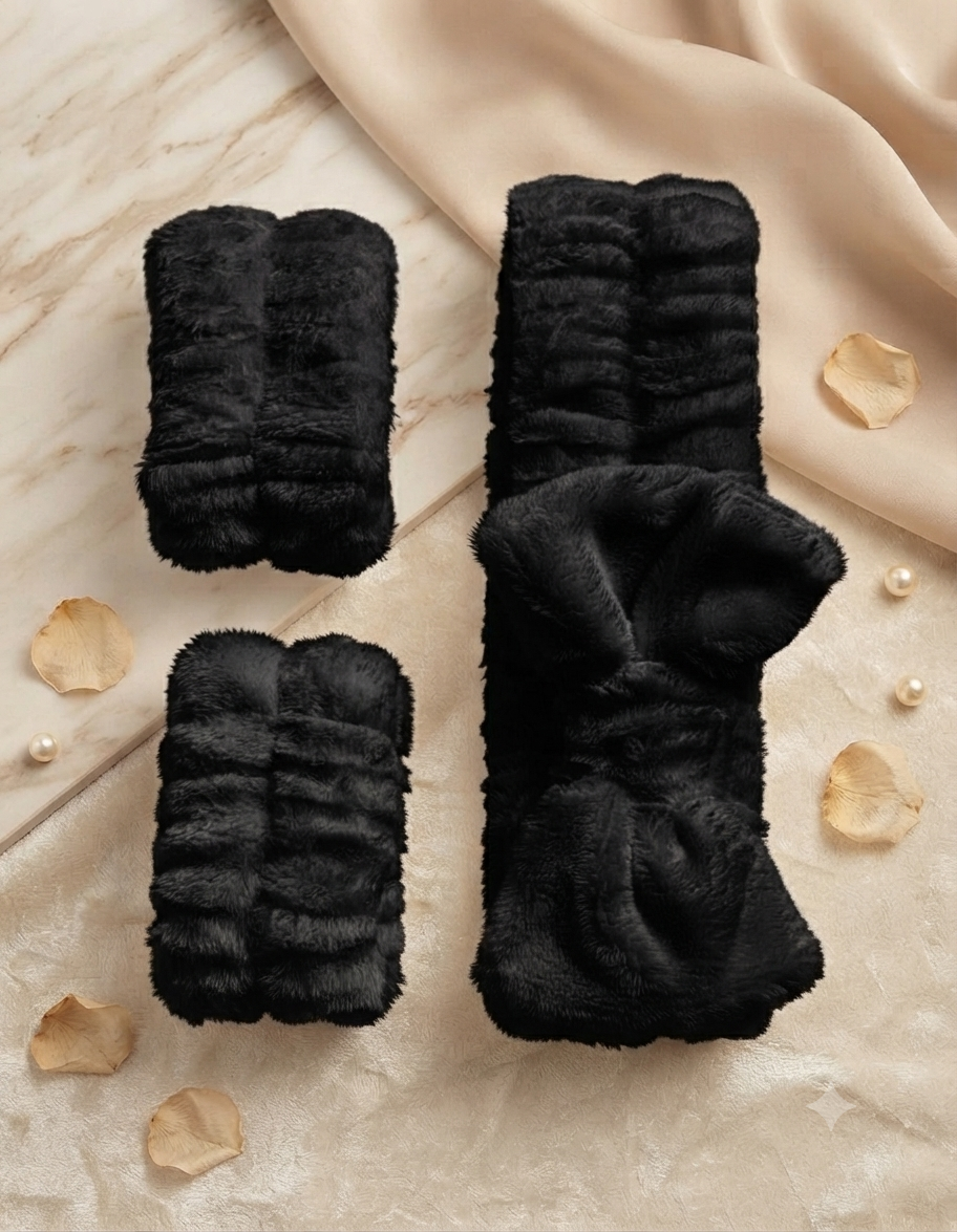 Set de Spa: Diadema y Muñequeras de Felpa Absorbente