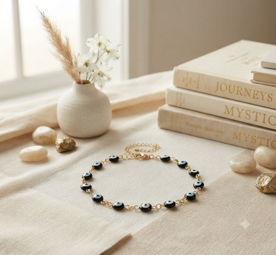 Pulsera de Acero Inoxidable con Ojitos Turcos