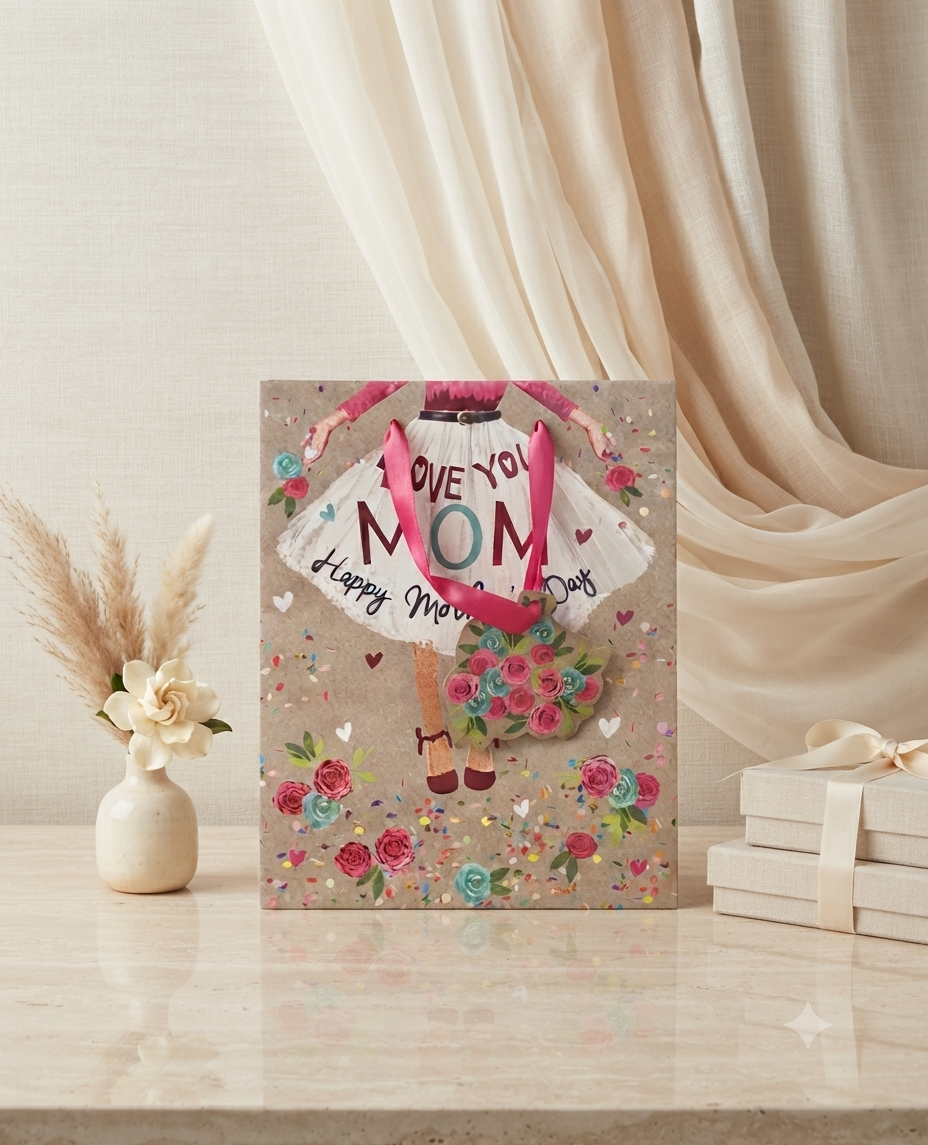 Bolsas de Regalo Granmark Colección Especial para Mamá con Asas de Listón