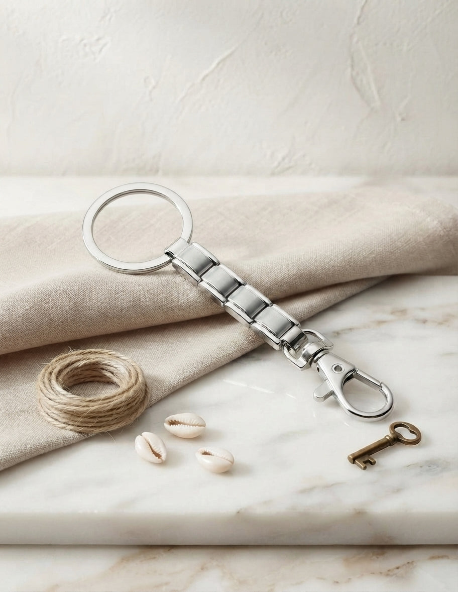 Llavero de Charms Personalizable – Acabado Plateado