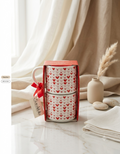 Set de 2 Tazas Cerámicas Apilables "Elum Home" – Colección San Valentín Corazones