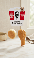 Set de Juguetes para Perro KFC: Mini Pierna de Pollo y Bisquet de Vinilo con Sonido