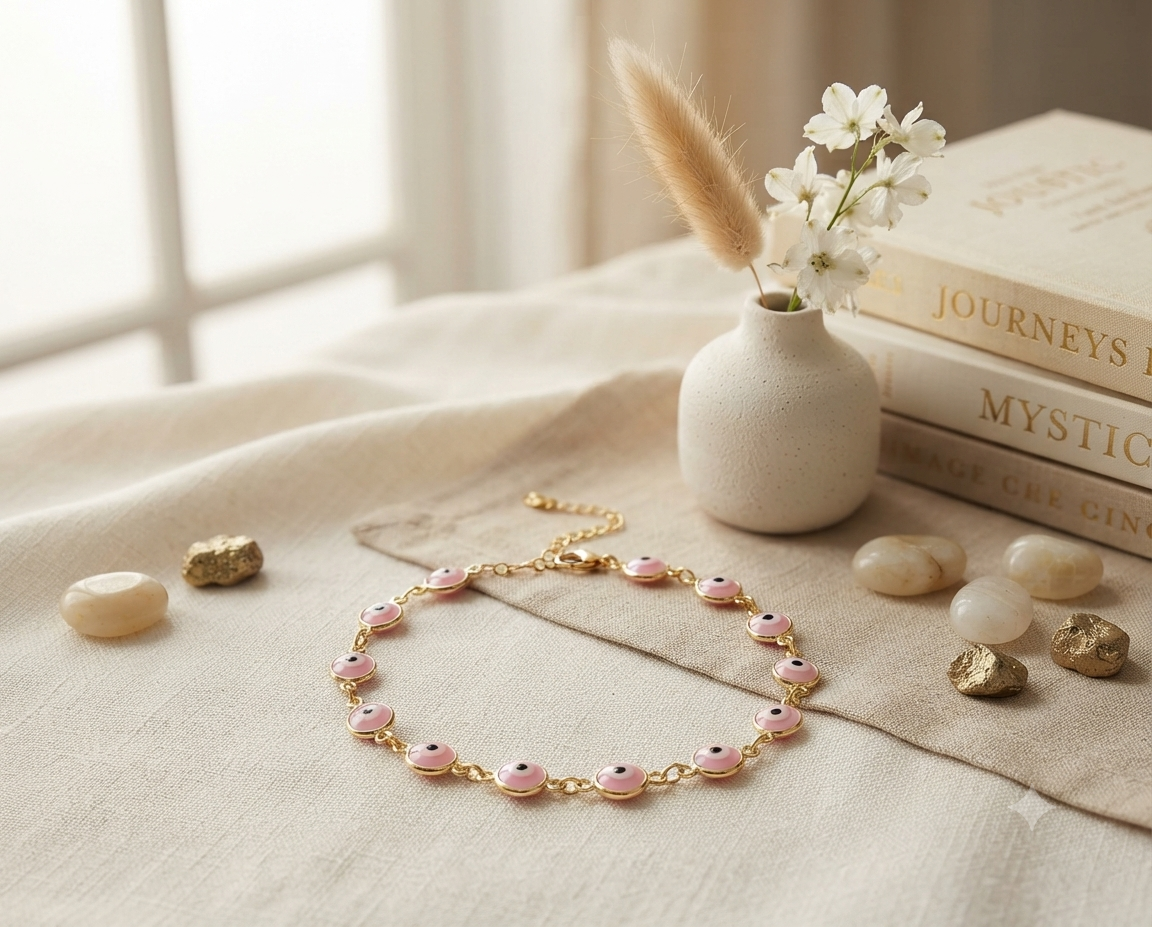 Pulsera de Acero Inoxidable con Ojitos Turcos
