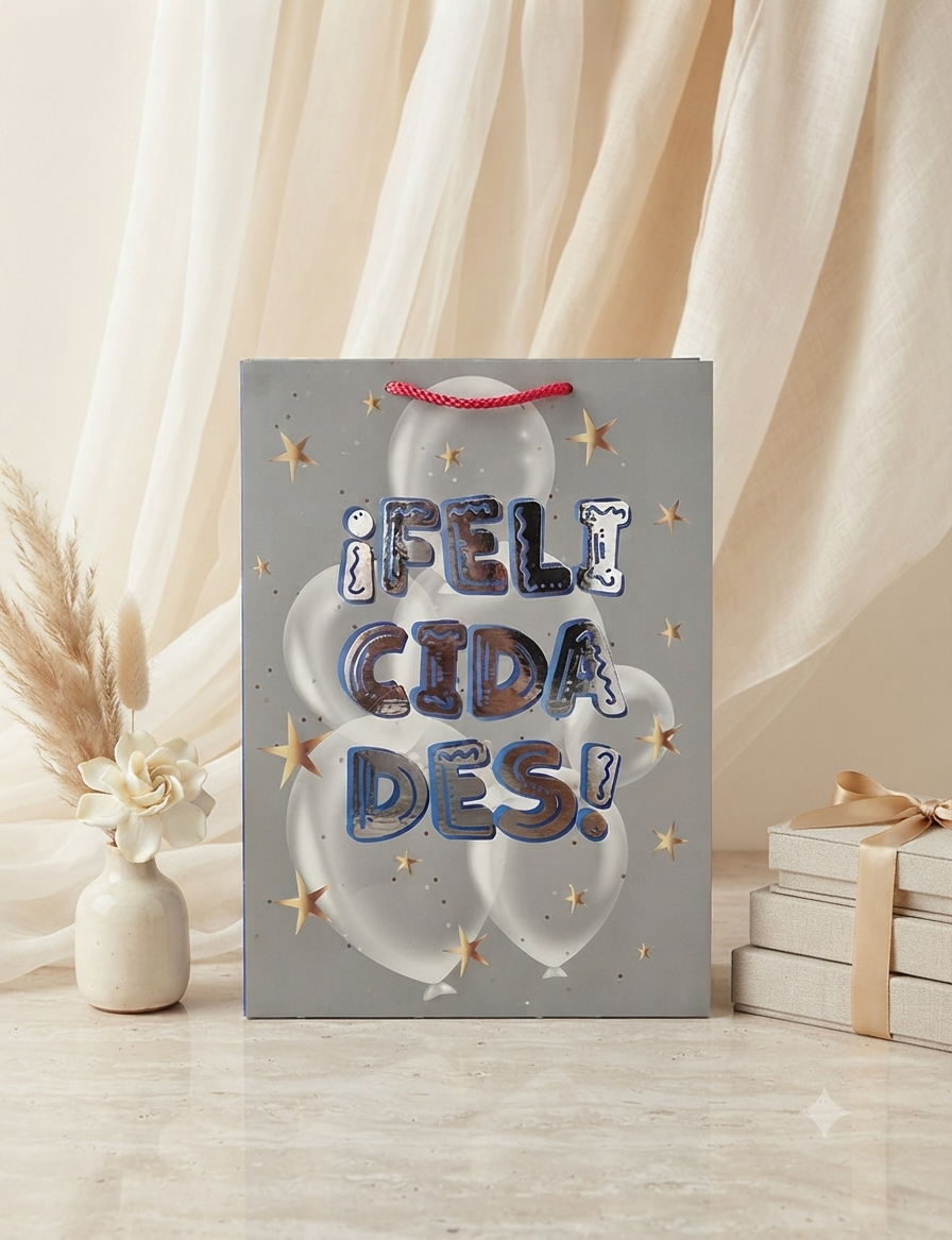 Bolsa de Regalo Dipak con Mensaje de Felicidades y Diseño Elegante