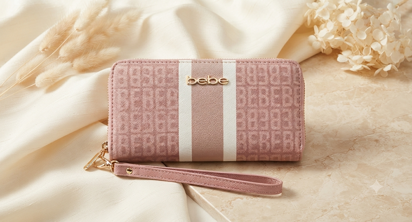 Cartera tipo Clutch "bebe" con Monograma y Franja Central