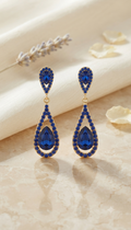 Aretes Gota Real de Cristal Zafiro