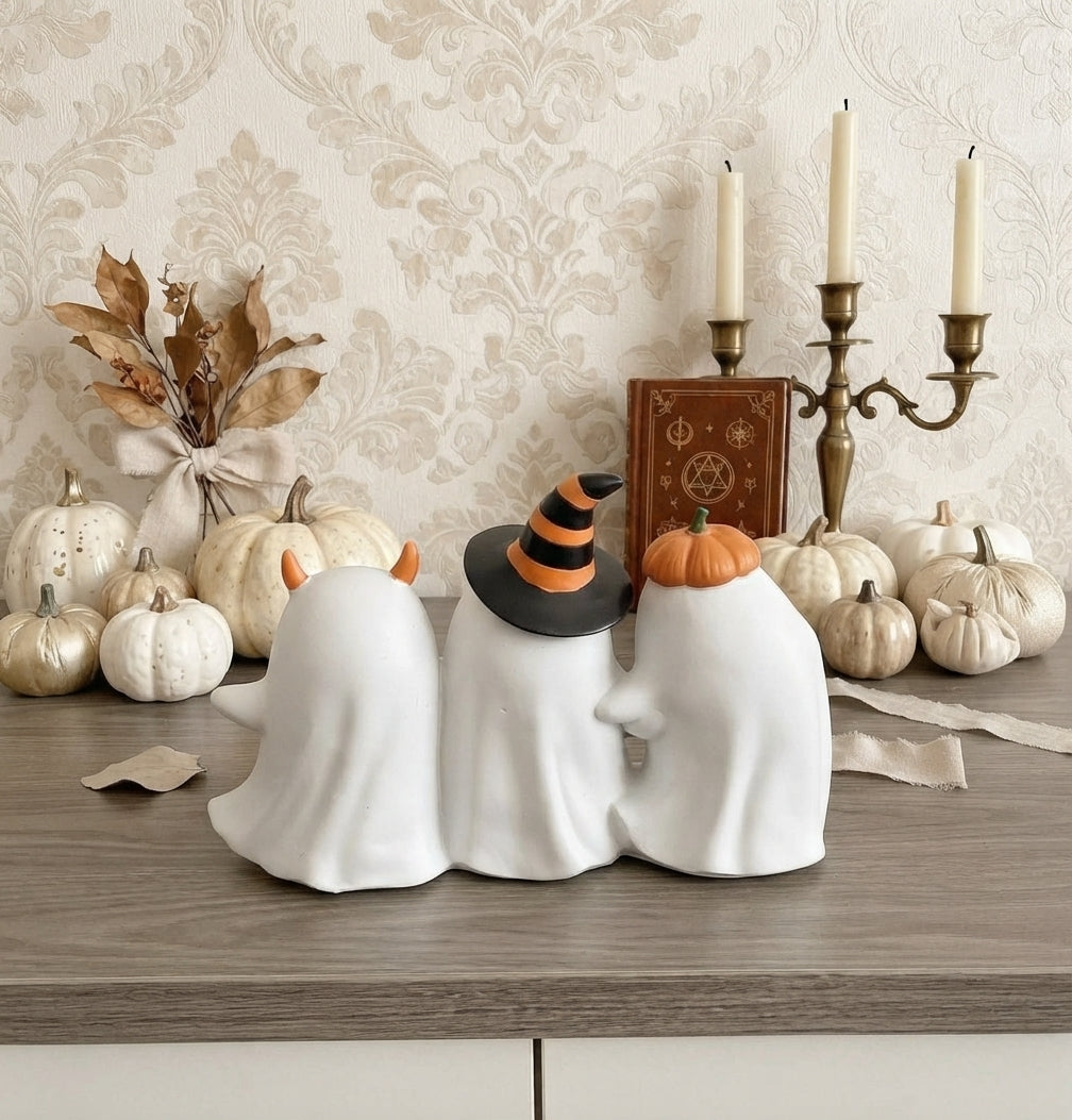 Set Decorativo de Trío de Fantasmitas para Halloween
