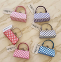 Mini Monedero de Lujo Estampado Vichy con Asa