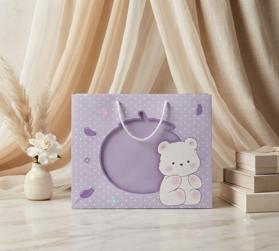 Bolsa de Regalo Elegante con Diseños Variados y Ventana Transparente