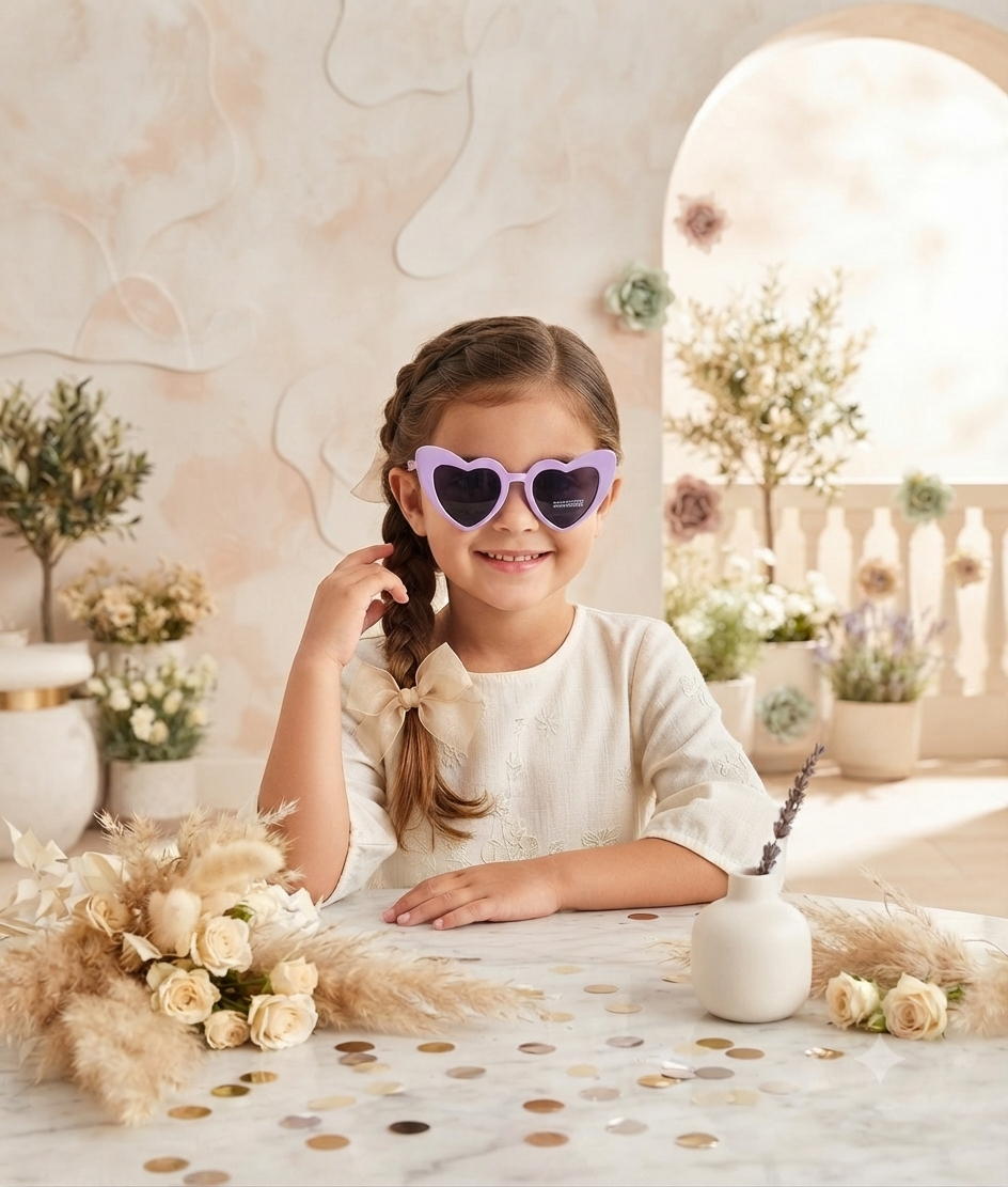 Lentes de Sol Divertidos para Niñas: Modelos Corazón y Ovalados