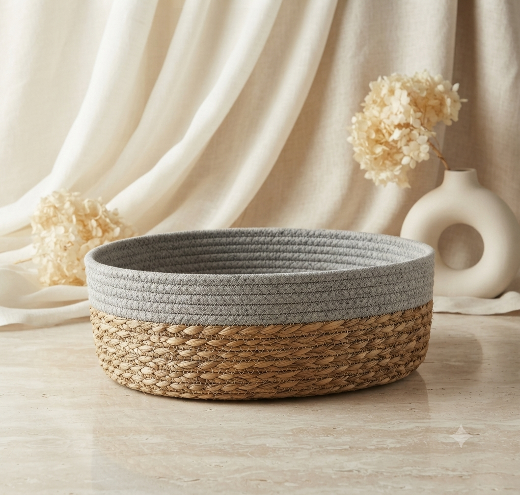 Cesta de Almacenamiento Decorativa Ovalada