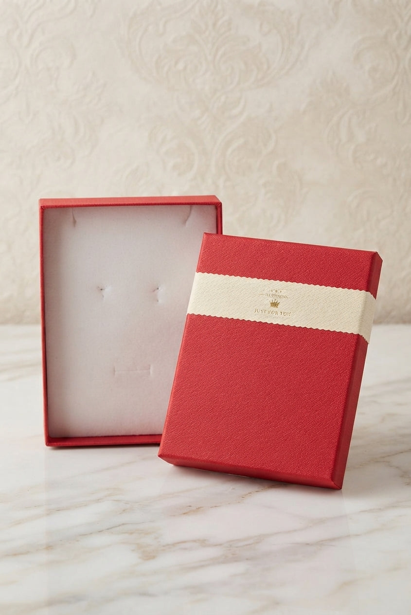 Caja de Regalo Elegante "Just For You" - Estuche para Joyería con Banda Decorativa