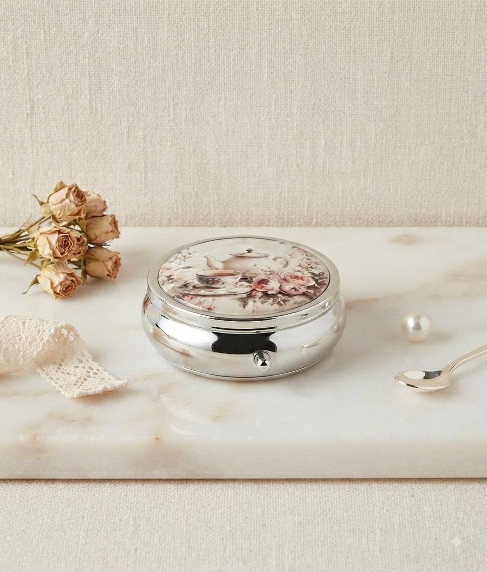 Pastillero Organizador de Bolsillo con Espejo – Diseño Elegante