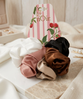 Set de Scrunchies de Satín Noir - Colección Satin Elegance