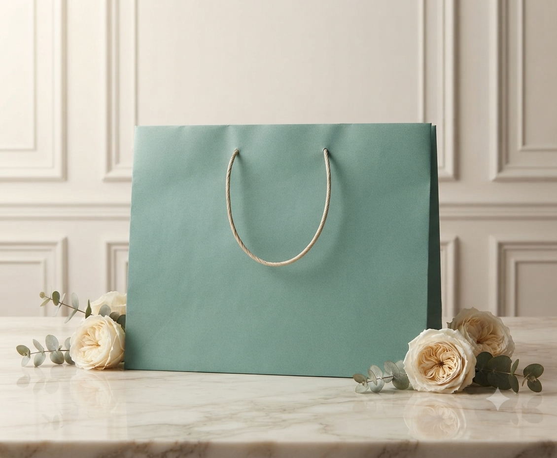 Bolsa de Regalo Horizontal de Papel Kraft y Asas de Cordón