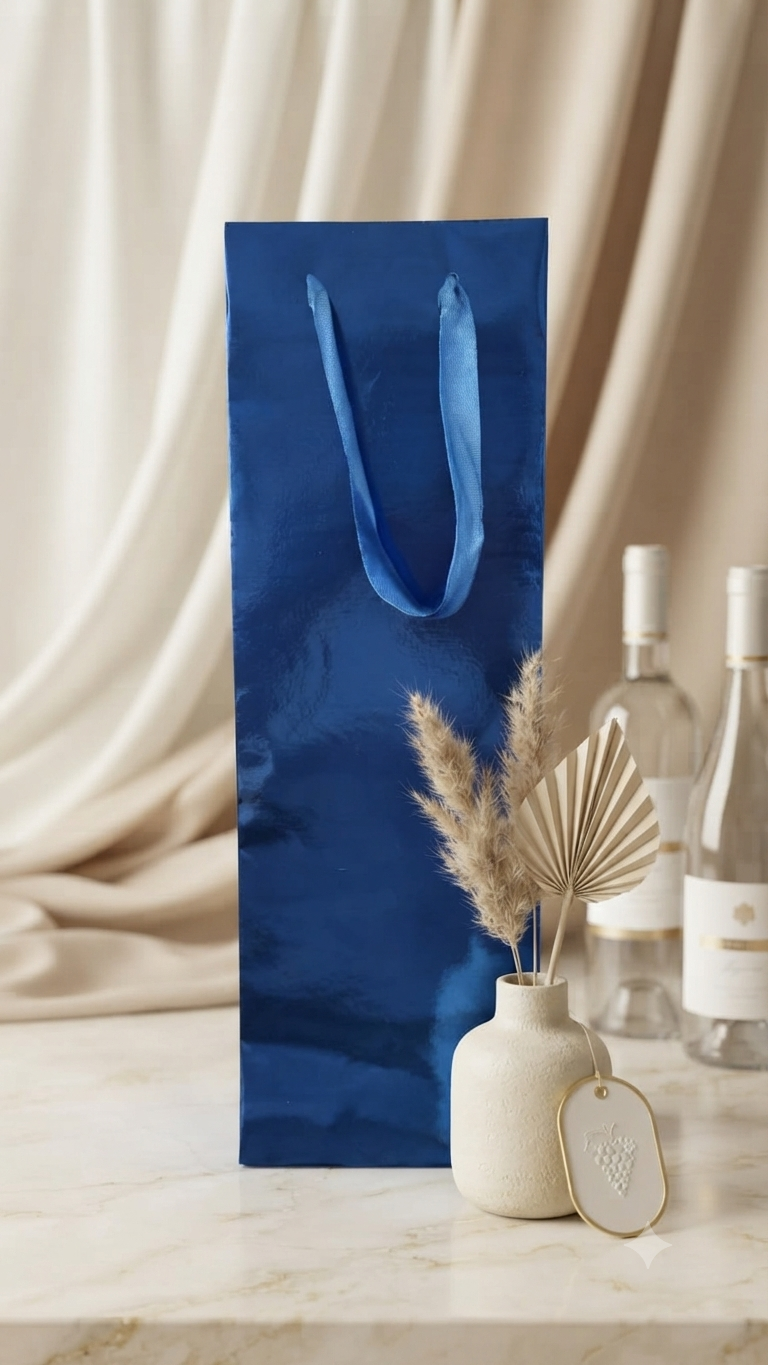 Bolsa de Regalo Reutilizable para Botella / Empaque Metálico Elegante