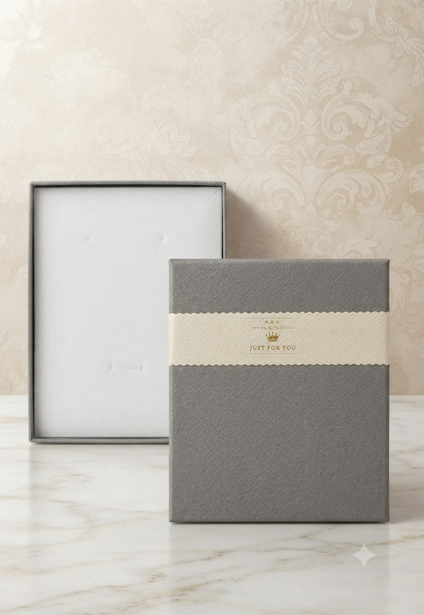 Caja de Regalo Elegante "Just For You" - Estuche para Joyería con Banda Decorativa