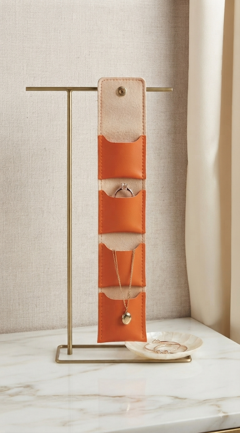 Organizador de Joyería Plegable y Compacto