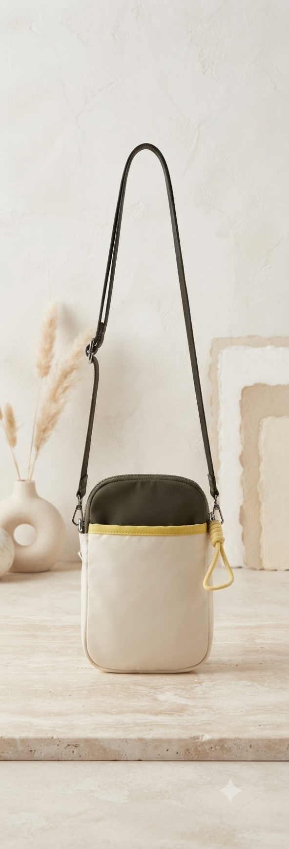 Bolso Cruzado Mini con Ribete de Color – Colección Minimalista y Urbana
