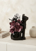 Figura Decorativa de Gato Negro con Arreglo Estilo Halloween
