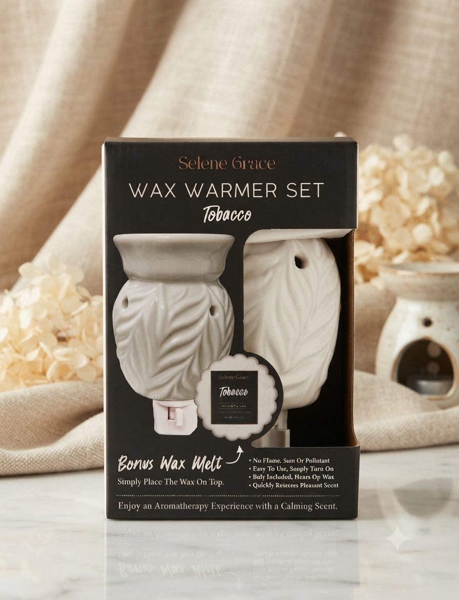 Set de Calentador de Cera Selene Grace - Aroma Tabaco