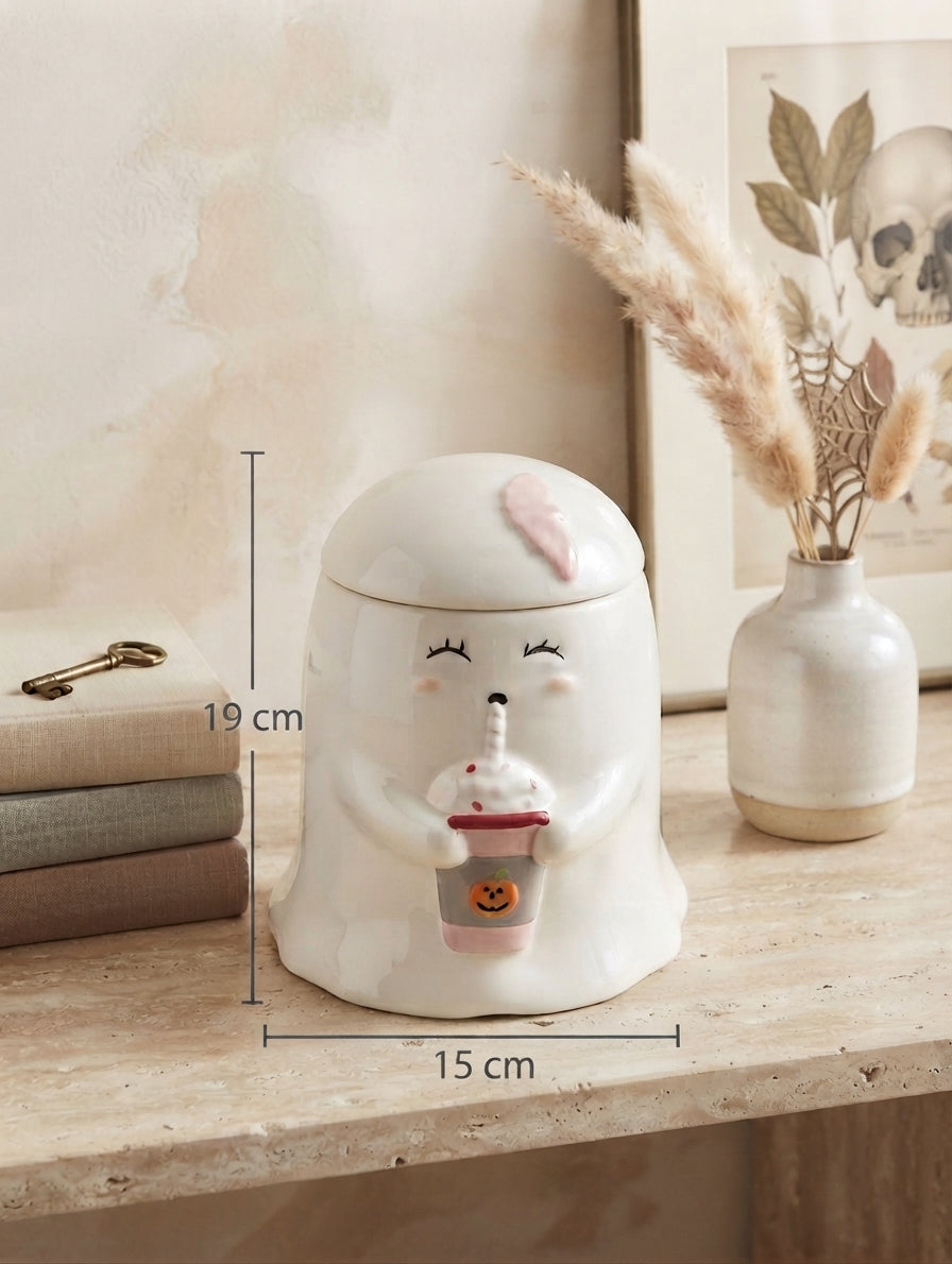 Tarro de Cerámica Decorativo de Fantasma con Bebida de Halloween