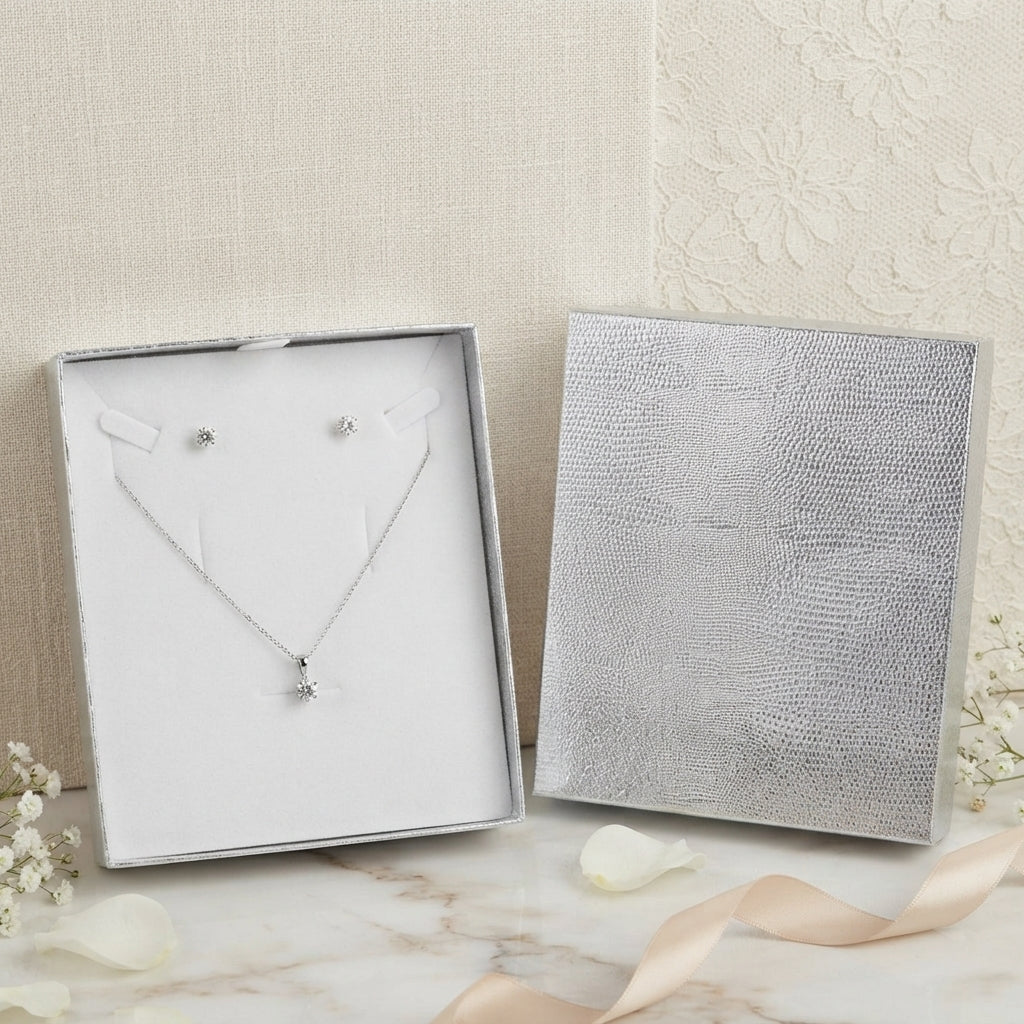 Estuche de Lujo para Joyería con Textura – Diseño Elegante para Regalos