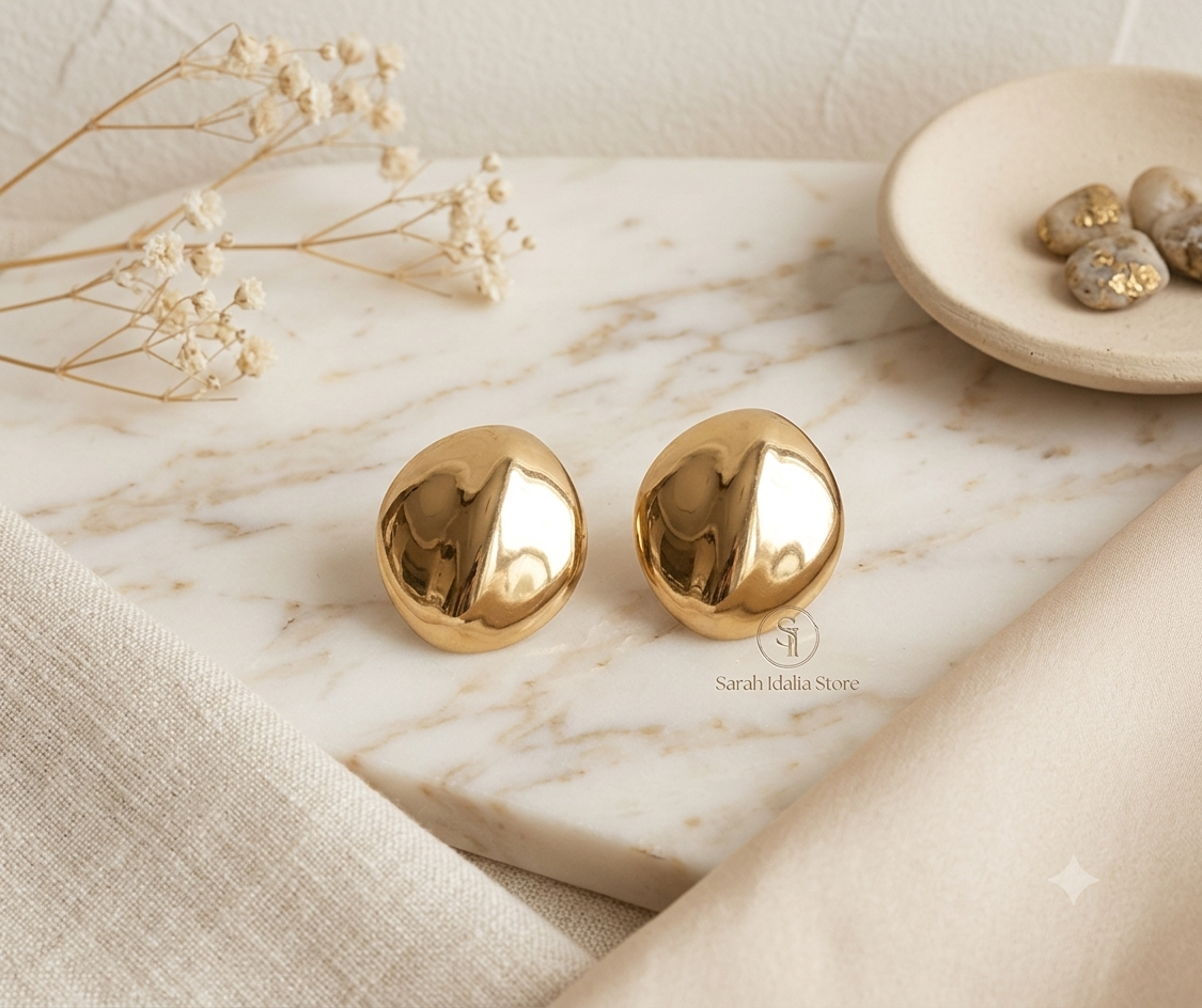 Aretes Dorados Ondulados