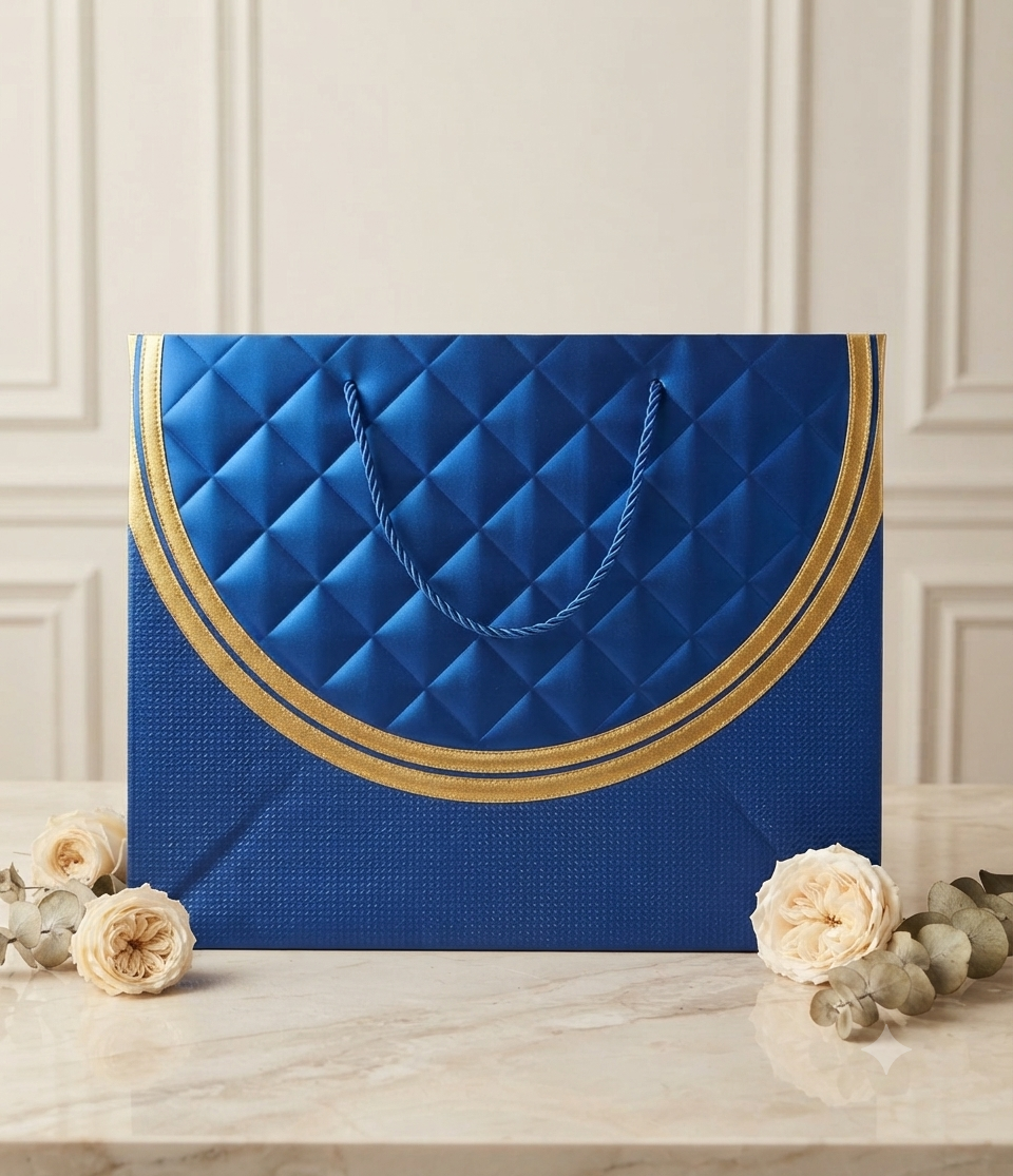 Bolsa de Regalo Grande Estilo Metálico con Detalles Dorados