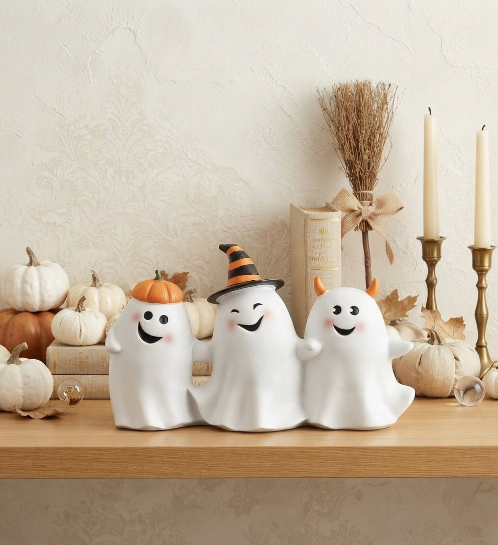 Set Decorativo de Trío de Fantasmitas para Halloween