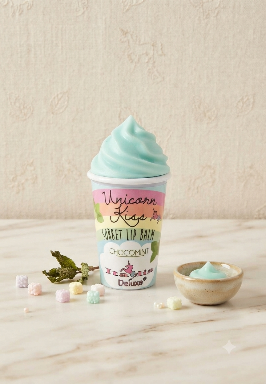 Bálsamo Labial Unicorn Kiss Sorbett de Italia Deluxe – Hidratación Mágica