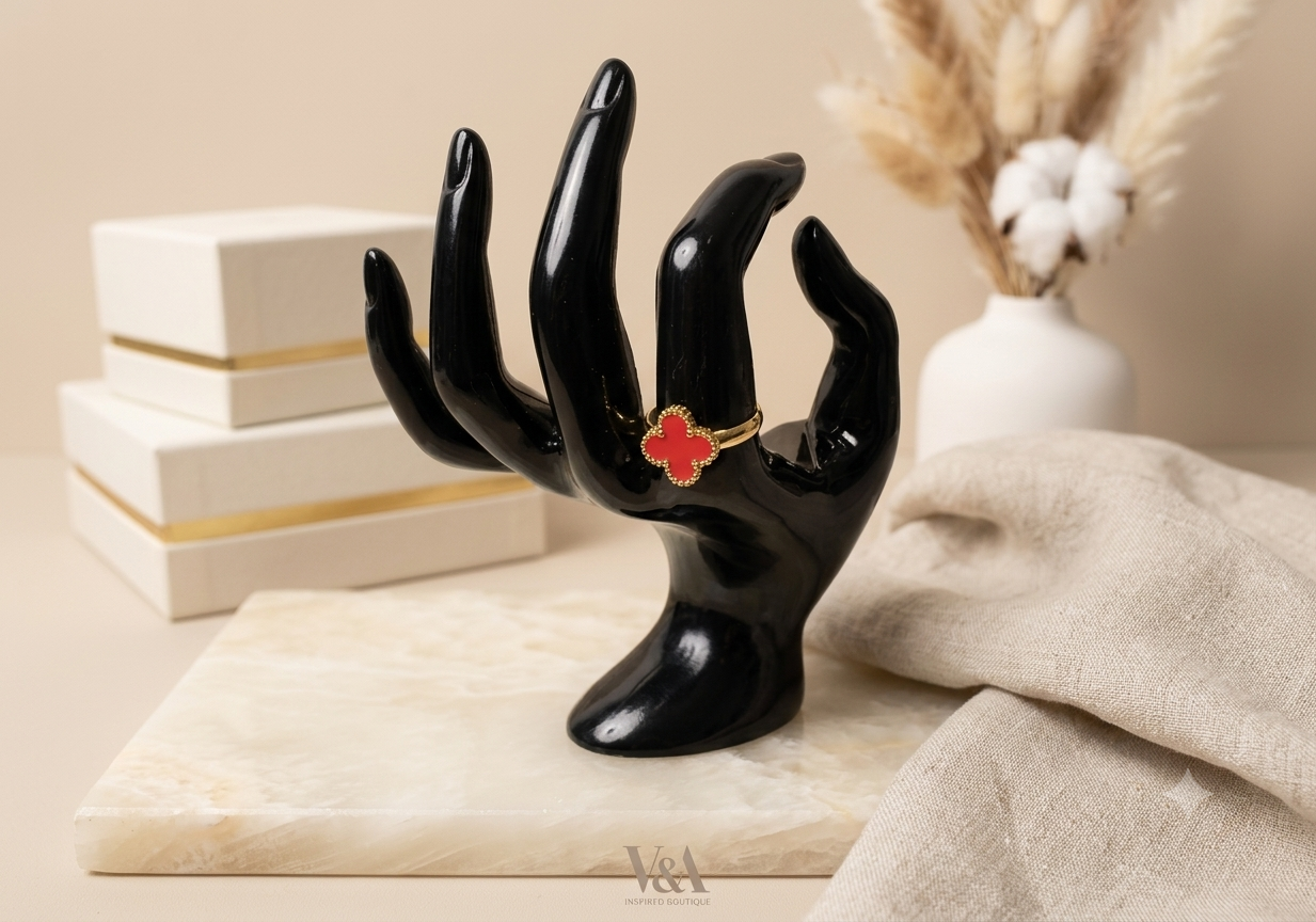 Anillo Trébol Rojo