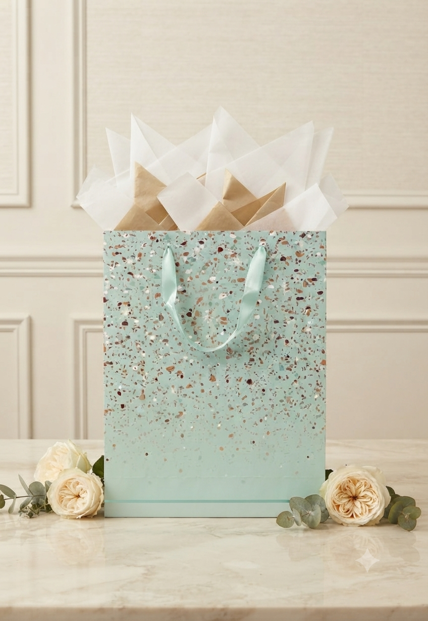 Bolsa de Regalo Grande Estilo Confeti con Destellos