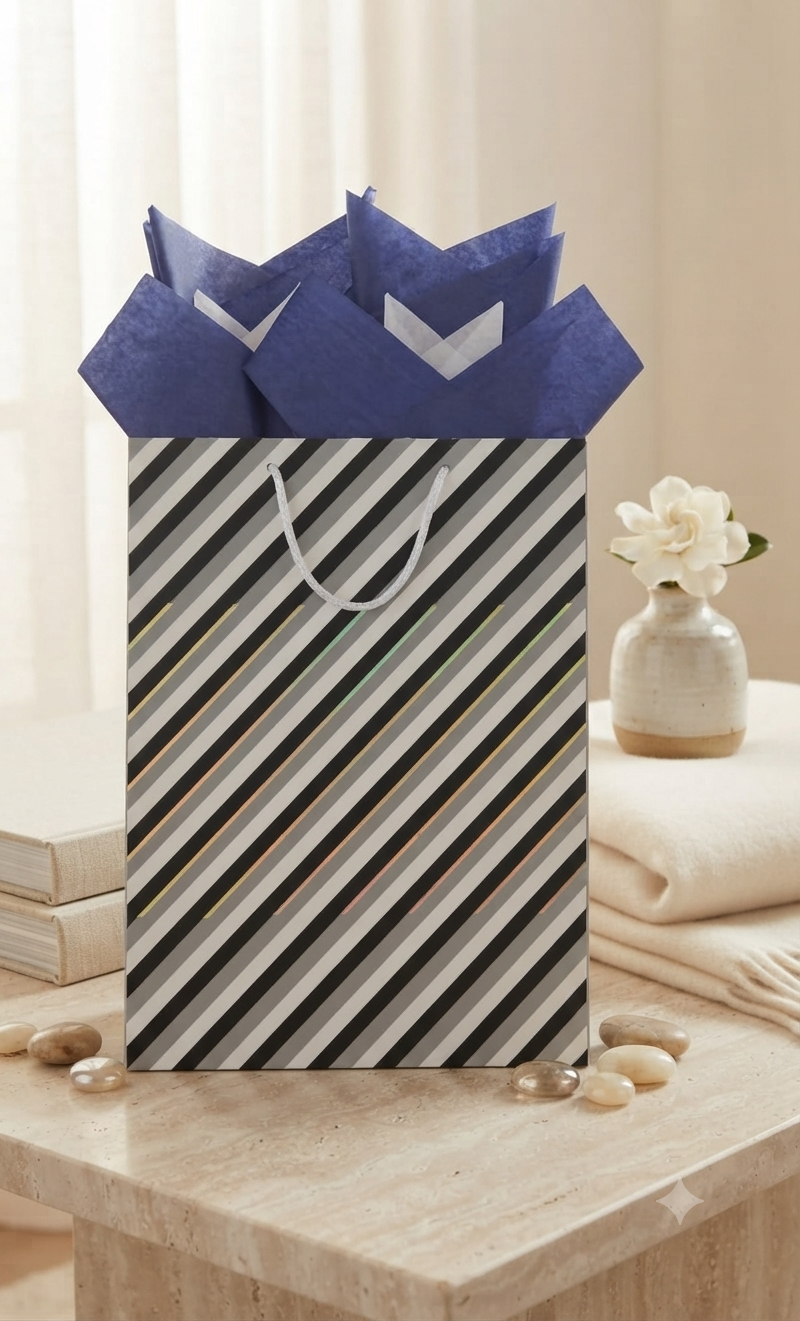 Bolsa de Regalo Decorativa Diseño a Rayas