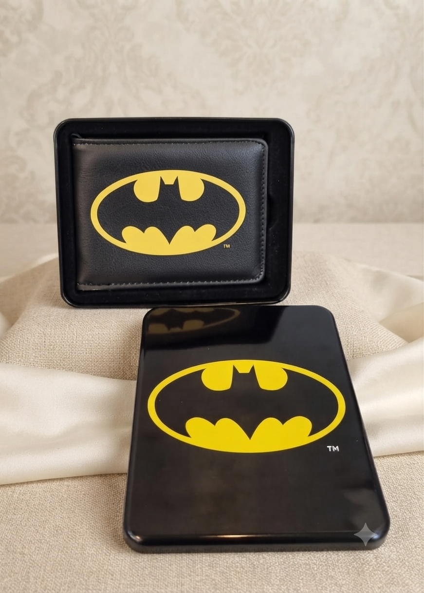 Billetera de Cuero Sintético Negro de Batman con Estuche de Lujo