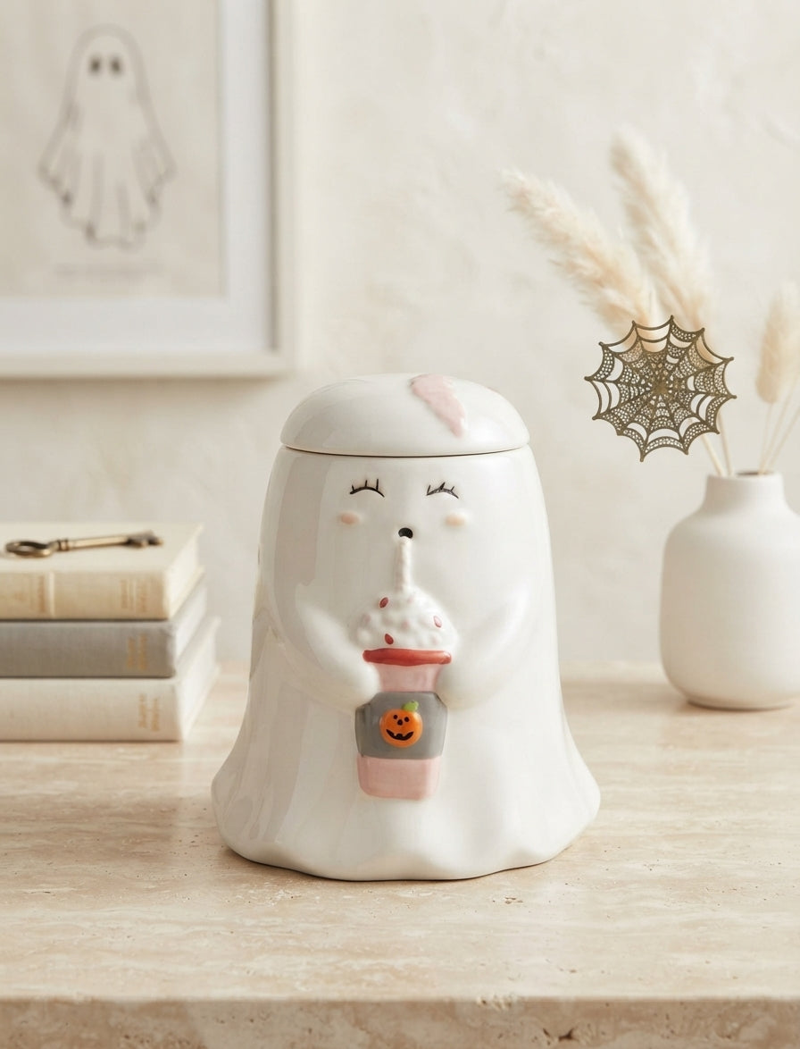 Tarro de Cerámica Decorativo de Fantasma con Bebida de Halloween