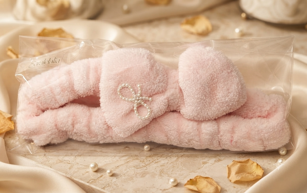 Banda para el Cabello con Lazo y Perlas – Estilo Soft & Glam