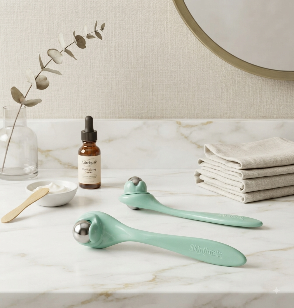 Rodillo Masajeador Facial con Esfera Metálica Skintimate