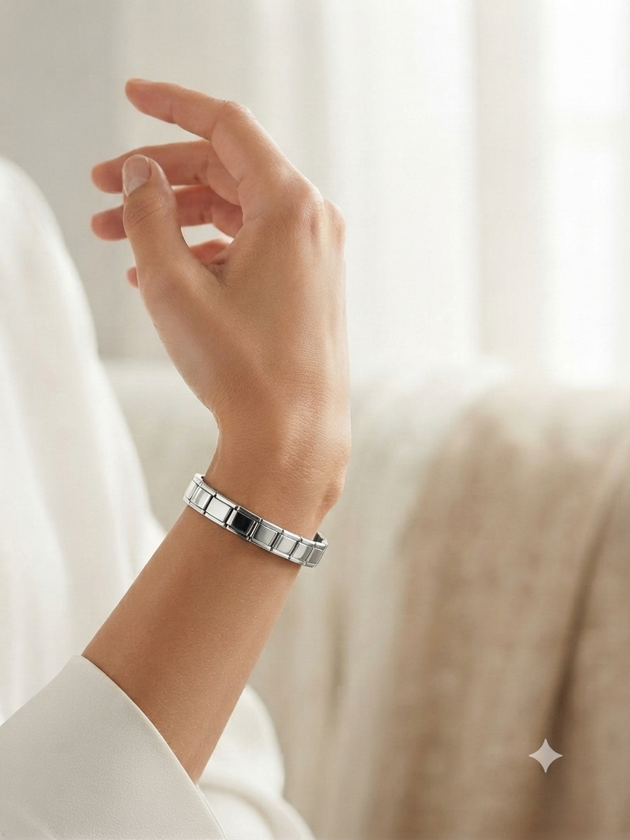 Pulsera Italiana Modular de Acero y Eslabones Intercambiables