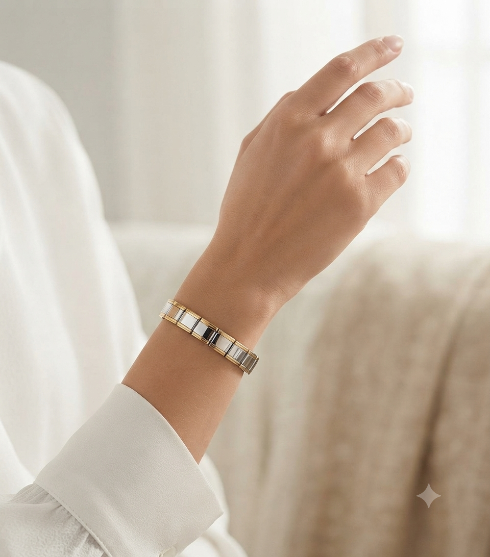 Pulsera Italiana Modular de Acero y Eslabones Intercambiables